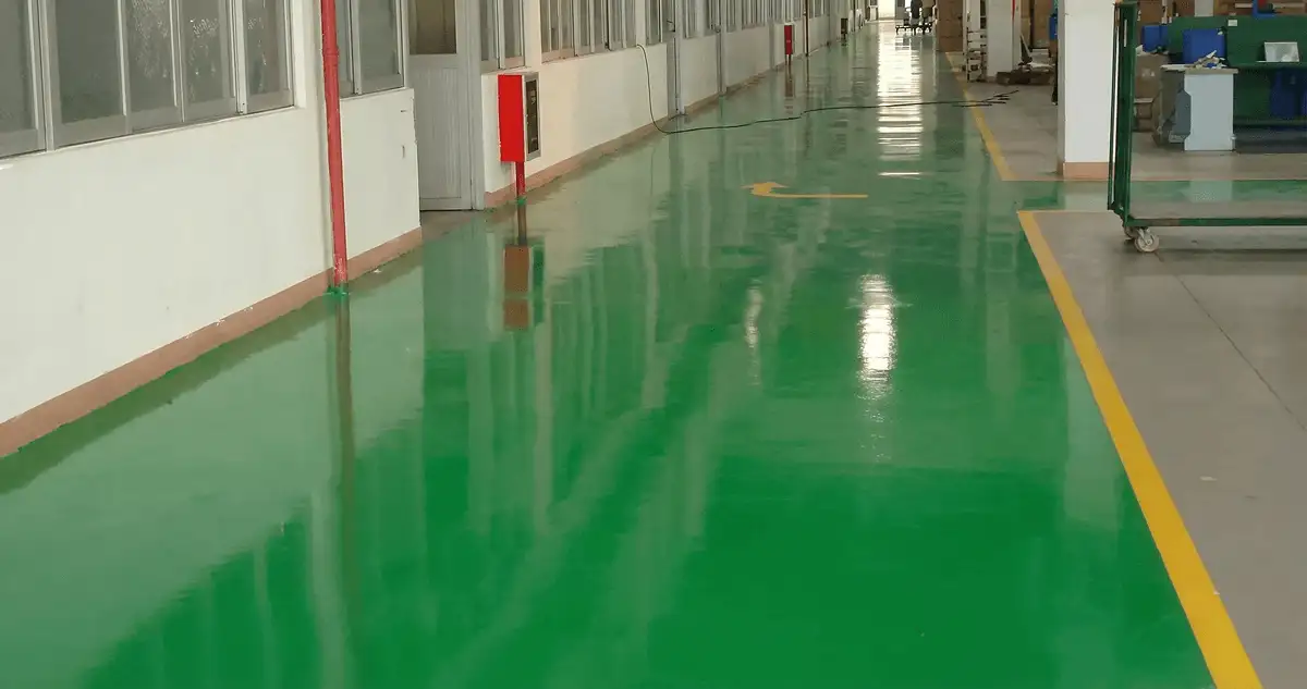A factory floor professionally covered and marked with epoxy flooring in Fort Lauderdale, FL