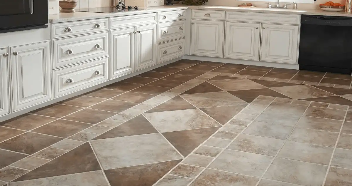 Kitchen with white cabinets and a professionally installed tile floor in Fort Lauderdale, FL